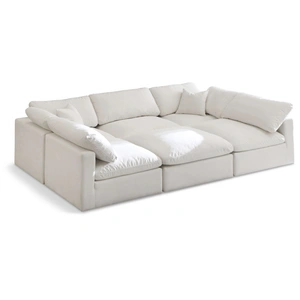 Meridian Furniture Plush 105-inch 6-Piece Velvet Standard Comfort Modular Sectional
