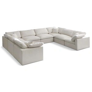 Meridian Furniture Plush 140-inch 8-Piece Velvet Standard Comfort Modular Sectional