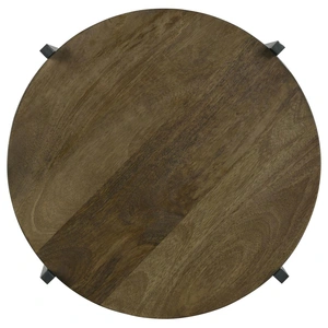 Coaster Axel Round Accent Table with Open Shelf, Natural/Gunmetal
