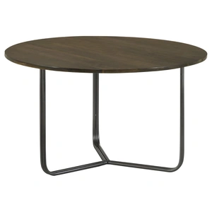 Coaster Yaritza Round Wood Accent Table with Triangle Wire Base, Natural/Gunmetal
