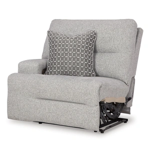 Ashley Furniture Acklen Place 6-Piece L-Shaped Polyester Power Reclining Sectional w/Console, Pewter
