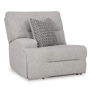 Ashley Furniture Acklen Place 3-Piece Polyester Power Reclining Sectional Sofa w/RAF Chaise & Console, Pewter