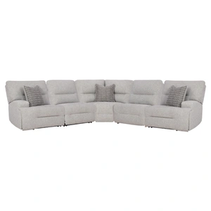 Ashley Furniture Acklen Place 5-Piece L-Shaped Polyester Power Reclining Sectional, Pewter