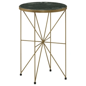Coaster Eliska Round Accent Table with Marble Top, Green Marble/Antique Gold