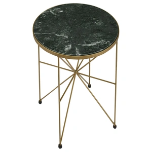 Coaster Eliska Round Accent Table with Marble Top, Green Marble/Antique Gold