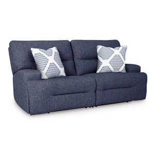 Ashley Furniture Acklen Place 2-Piece Polyester Modular Power Reclining Loveseat, Navy