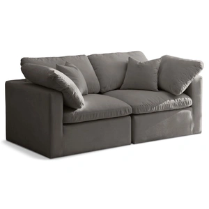 Meridian Furniture Plush 70-inch Velvet Standard Comfort Modular Sofa