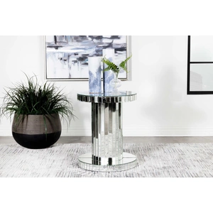Coaster Dorielle Crystal Inlay Round Top Mirrored Accent Table