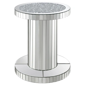 Coaster Dorielle Crystal Inlay Round Top Mirrored Accent Table