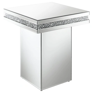 Coaster Elora Pedestal Square Top Mirrored Accent Table