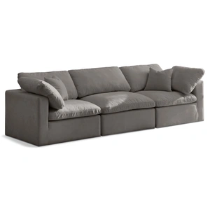 Meridian Furniture Plush 105-inch Velvet Standard Comfort Modular Sofa