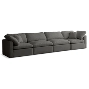 Meridian Furniture Plush 140-inch Velvet Standard Comfort Modular Sofa