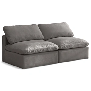 Meridian Furniture Plush 70-inch Velvet Standard Comfort Modular Armless Sofa