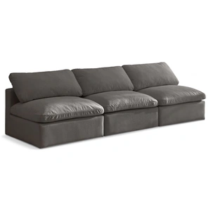 Meridian Furniture Plush 105-inch Velvet Standard Comfort Modular Armless Sofa