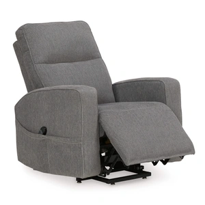 Ashley Furniture Starganza Polyester Power Lift Recliner Chair in Gray