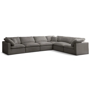 Meridian Furniture Plush 140-inch 6-Piece Velvet Standard Comfort Modular Sectional