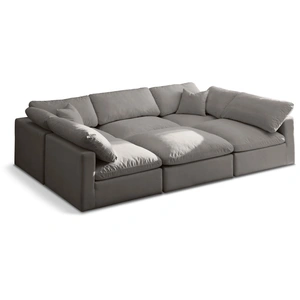 Meridian Furniture Plush 105-inch 6-Piece Velvet Standard Comfort Modular Sectional