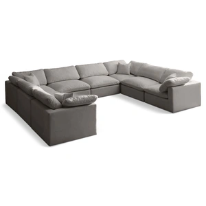 Meridian Furniture Plush 140-inch 8-Piece Velvet Standard Comfort Modular Sectional