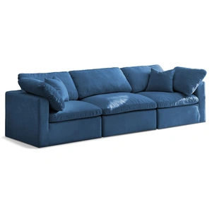 Meridian Furniture Plush 105-inch Velvet Standard Comfort Modular Sofa