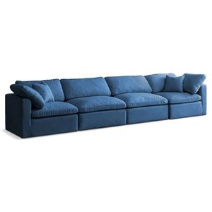 Meridian Furniture Plush 140-inch Velvet Standard Comfort Modular Sofa