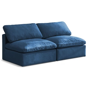 Meridian Furniture Plush 70-inch Velvet Standard Comfort Modular Armless Sofa