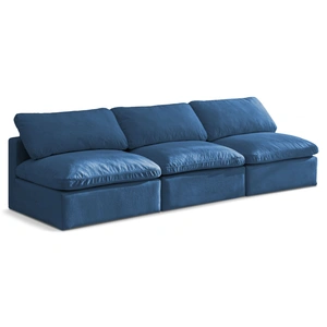 Meridian Furniture Plush 105-inch Velvet Standard Comfort Modular Armless Sofa