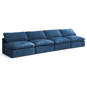 Meridian Furniture Plush 140-inch Velvet Standard Comfort Modular Armless Sofa