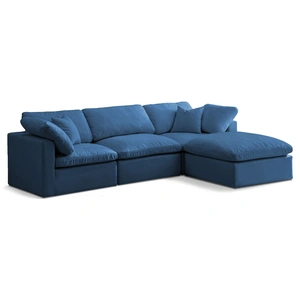 Meridian Furniture Plush 105-inch 4-Piece Velvet Standard Comfort Modular Sectional