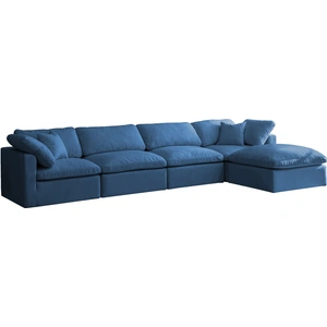 Meridian Furniture Plush 140-inch 5-Piece Velvet Standard Comfort Modular Sectional