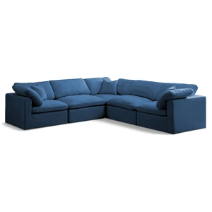 Meridian Furniture Plush 105-inch 5-Piece Velvet Standard Comfort Modular Sectional