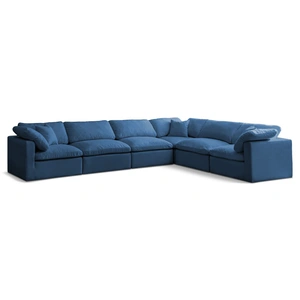 Meridian Furniture Plush 140-inch 6-Piece Velvet Standard Comfort Modular Sectional