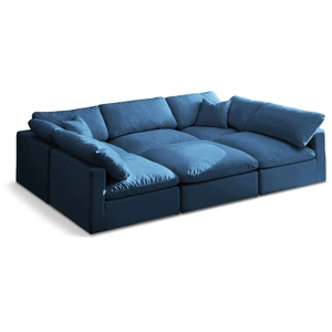 Meridian Furniture Plush 105-inch 6-Piece Velvet Standard Comfort Modular Sectional