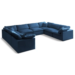 Meridian Furniture Plush 140-inch 8-Piece Velvet Standard Comfort Modular Sectional