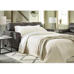 Ashley Furniture Navi Faux Leather Queen Sofa Sleeper, Smoke