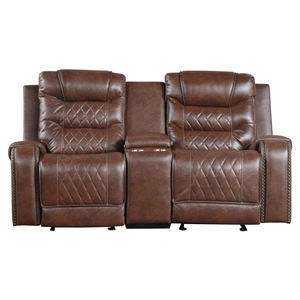 Homelegance Putnam Power Double Reclining PU Loveseat