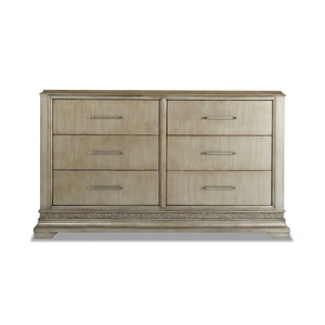 Klaussner Sophia Wood Double Dresser w/6 Drawers, Platinum