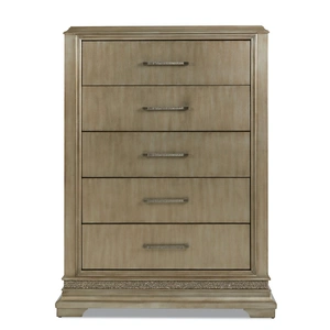 Klaussner Sophia Wood Chest w/5 Drawers, Platinum