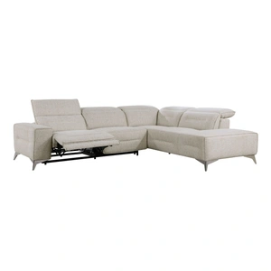 Homelegance Adahlia Chenille 2-Piece Power Reclining Sectional with Right Chaise, Sand