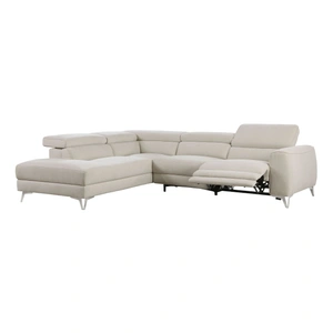 Homelegance Bienvenue Polyester 2‑Piece Power Reclining Sectional with Left Chaise, Beige