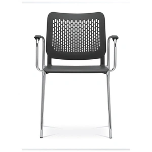 NARBUTAS Wait Conference Chair w/Armrests, Chrome-Plated Four-Leg Steel Frame