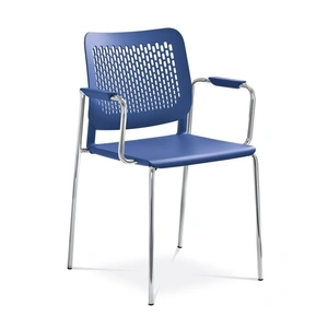 NARBUTAS Wait Conference Chair w/Armrests, Chrome-Plated Four-Leg Steel Frame