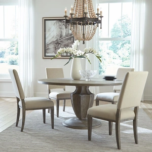 Liberty Furniture Westfield Round Dining Set | Traditional Wood Pedestal, Havana Brown
