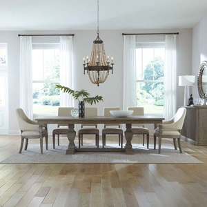 Liberty Furniture Westfield Extendable Trestle Dining Set | Traditional Wood, Havana Brown