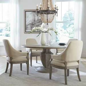 Liberty Furniture Westfield Round Dining Set | Traditional Wood Pedestal, Havana Brown