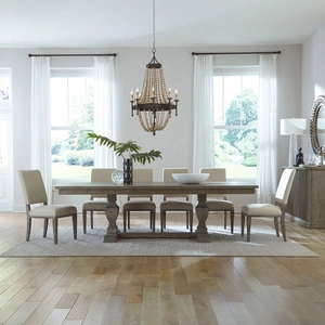 Liberty Furniture Westfield Extendable Trestle Dining Set | Traditional Wood, Havana Brown