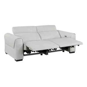 Homelegance McPherson Chenille Power Double Reclining Modular Loveseat with Power Headrests, Cloud