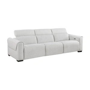 Homelegance McPherson Chenille Power Double Reclining Modular Sofa with Power Headrests, Cloud