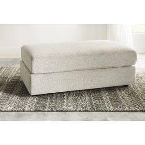 Ashley Furniture Soletren 52-inch Rectangular Oversized Ottoman - Stone Gray Textured Polyester, Stone