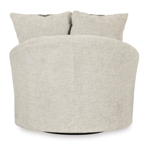 Ashley Furniture Soletren Polyester Swivel Accent Chair in Stone