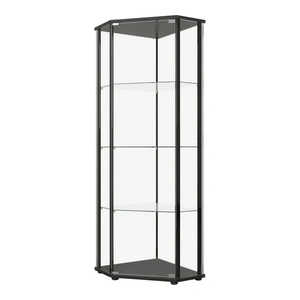 Coaster Zenobia Glass/Metal Curio Cabinet, Clear/Black